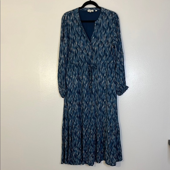 Fat Face | Maxi dress tiered ruffle hem Long Sleeves Womens size 10 P drawstring - Picture 1 of 11